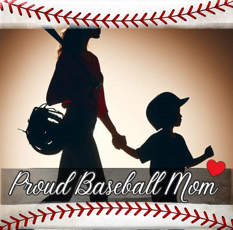 2x2 Baseball Magnet with Mom and Son